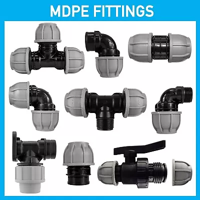 MDPE Plastic Compression Fitting 20mm 25mm 32mm 40mm 50mmMDPE WATER PIPE • £3.14