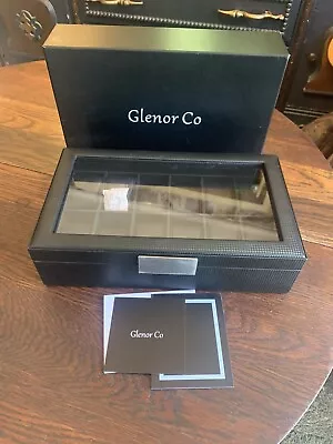 Glenor Co Watch Box For Men - 12 Slot Black Luxury & Protection GLWB12BK NIB • $24.99