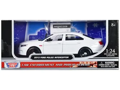2013 Ford Taurus Police Car Unmarked White 1:24 Diecast Model Motormax 76924 • $19.99