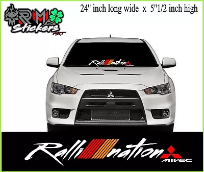 MITSUBISHI RALLI ART VINYL DECALS STICKER 24''X5'' 1/2'' Jdm tuningracing • $18