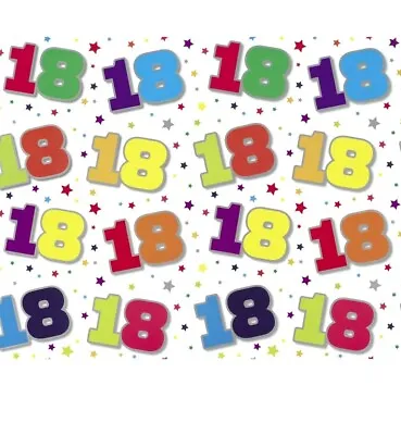 Birthday Age 18 Eighteen 18th Wrapping Paper 2 Sheets+1 Gift Tag • £2.99