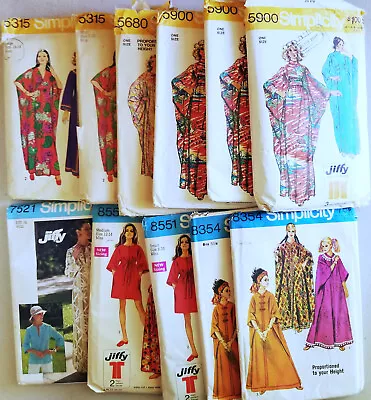 Women's Caftan Robes Muu Muu Simplicity Sewing Patterns 1960's 70's You-Choose • $10.98