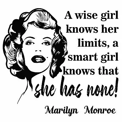 Home Girls Bedroom Living Room Inspirational Marilyn Monroe Quotes Wall Decal • $14.99