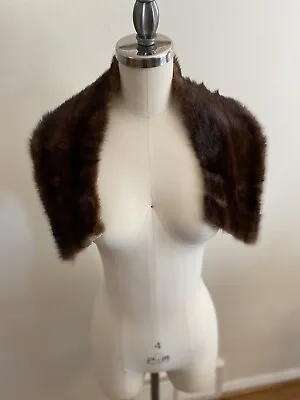 Vintage Genuine Fur Shawl Collar Measures 34”x5” • $24