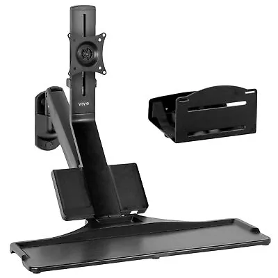 VIVO Premium Single Monitor & Keyboard Sit-Stand Wall Mount And CPU Holder • $159.99