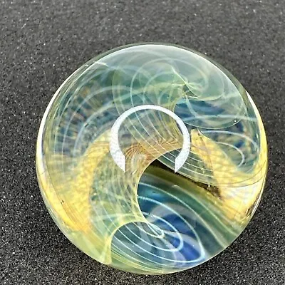 Handmade Contemporary Art Glass Marble 1.72  Fumed Helix Twist Heady Boro Orb • $90.99