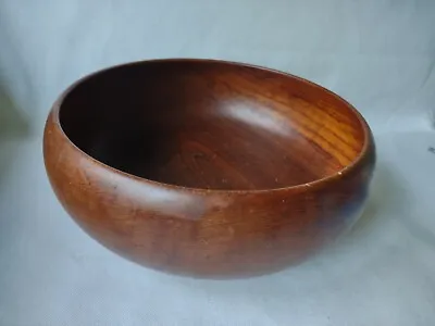 Vintage Mid Century MCM Kay Bojesen Teak Bowl Denmark Lg 9.5  Salad Sz Signed  • $225