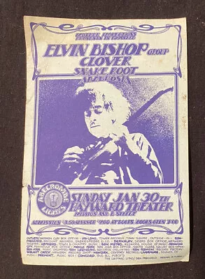 Vintage Elvin Bishop Group Handbill 1972 Clover Snake Foot Ambrosia Poster • $15