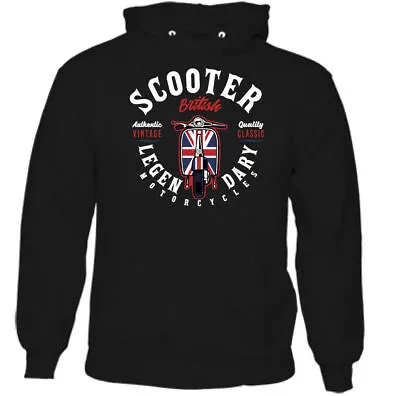 Legendary Scooter Mens Biker Hoodie Lambretta Vespa Mod Paul Weller Bike  • £24.49