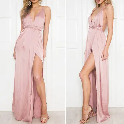 $35 • Buy Plunging Thigh-high Slit A-line Dress