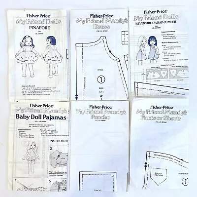 Vintage 1978 Uncut Fisher Price Fashion Patterns For My Friend Mandy Dolls • $34.95