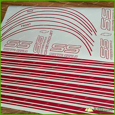 CHEVROLET Monte Carlo SS 1987 1988 Red Full Car Restoration Stripes Decals Set • $147.70