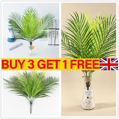 9 Heads Artificial Palm Tropical Tree Large Plant Leaves Fake Palm Home Decor • £5.99