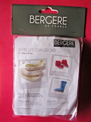 £3.50 • Buy BERGERE De FRANCE Suede Sew-on Soles For Slipper Socks 18-24month EUR 22 /24 NIP