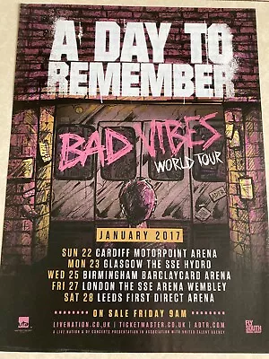 A Day To Remember January 2017 Tour Poster - Kerrang! • $4.41