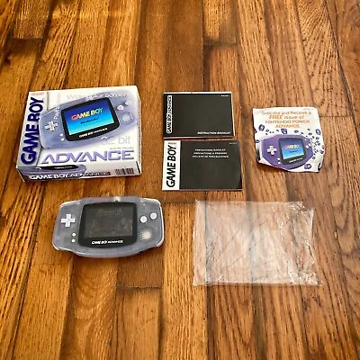 Nintendo Game Boy Advance GBA Glacier Handheld Console AGB-001 In Box CIB Tested • $149.99