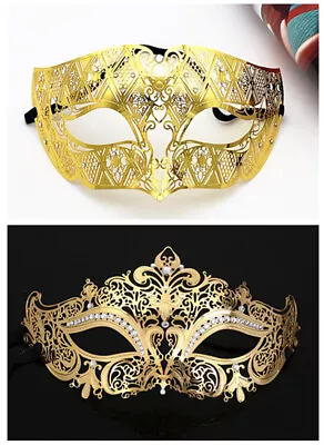 SN-A1-2  Men Women Masquerade Eye-Mask Venetian Costume Party Accessories Gold • $11.57