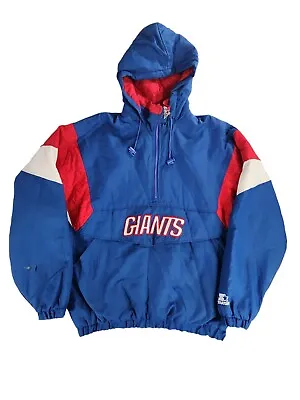 Starter New York Giants Vintage 1/4 Zip Jacket Men's Size XL Pre-owned • $99.99