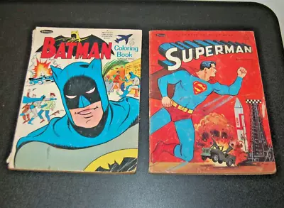 Batman Superman Vintage 1960's Coloring Books - 2 Books • $36