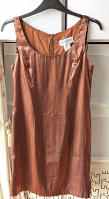 £26.95 • Buy Jessica Howard Dress Vintage UK10 Copper Shiny Shift Party Occasion Cocktail