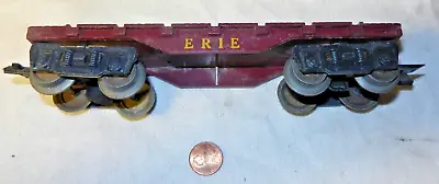 Marx Erie Flatcar No Load 8 Diecast Wheels Type F Trucks TAP Couplers • $9.50