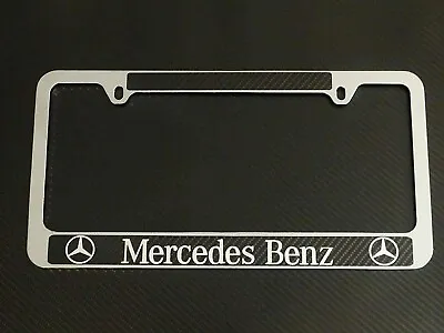 Mercedes-Benz PLASTIC License Plate Carbon Fiber Chrome Text • $9.99