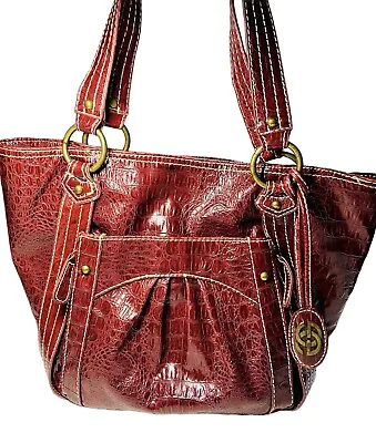 Red By Marc Ecko Red Maroon Burgundy Faux Leather Shoulder Handbag Hobo Slouch • $32.99