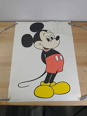 Vintage Walt Disney Productions Mickey Mouse Poster Print 18  X 24  1960s 70's • $16