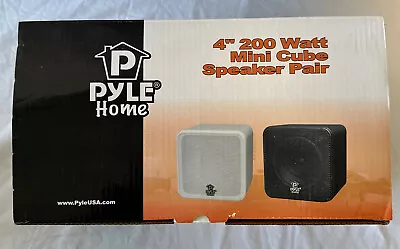 Pyle PCB4BK 4  200 Watt Mini Cube Speaker Pair Black Set Of 2 • $54.95