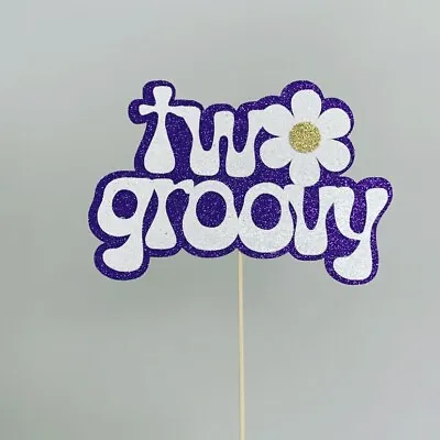 Two Groovy Daisy Flower Cake Topper  Party Birthday 2 Second 2nd Floral • $22
