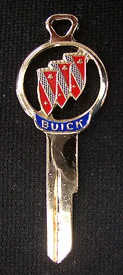 Rare Vintage Red BUICK Tri Shield Gold Silhouette Key NOS 1963 1964 1965 1966  • $38.95