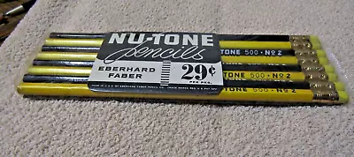 Vintage Package Of Eberhard Faber Unused Nu-tone 500 #2 Wood Pencils - Yellow/bl • $20