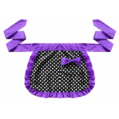 Women Girls Polka Dots Waist Half Apron Maid Uniform Workwear Ruffle Bow Pocket • $17.28