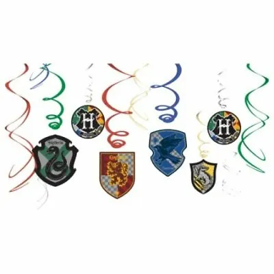 Harry Potter Party Supplies Foil Swirl Hanging Decoration Pack 12 • $9.99