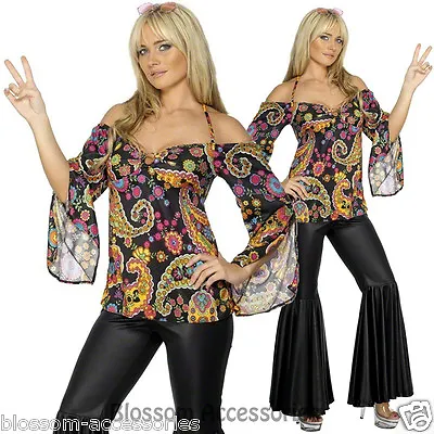 CL418 Hippie 1960s 1970s Retro Girl Disco Dancing Fancy Costume Groovy Plus Size • $56.35