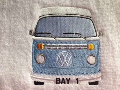 Personalised Embroidered Bay Campervan Bath Towel 1 Name & Wrapped FREE • £22