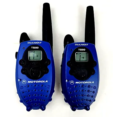 Set Of 2 - Motorola Talkabout T5100 2-Way Radio Cobalt Blue - Walkie-Talkie • $30.39