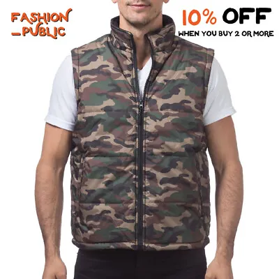 Proclub Pro Club Men's Heavyweight Padding Vest Jacket Classic Camo Bdu Vest • $24.95