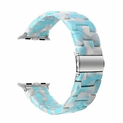 $22.99 • Buy Secure Clasp Resin Band Strap For Apple Watch IWatch Series 7 6 SE 5 4 3 45-38MM
