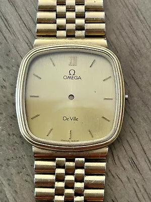 Omega Gents Seville Cal.1377 Quartz GP Watch Dial Case & Band - Model 1377 • $120