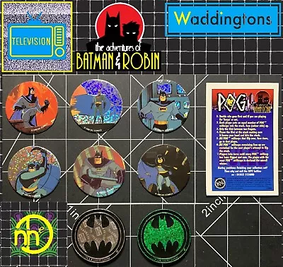 1995 Adventures Of Batman & Robin Pogs Caps Slammers - Micro Master Set Of 8 • $18