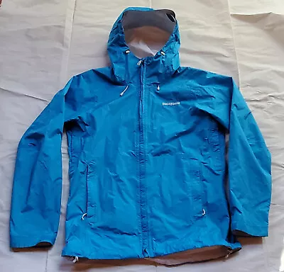 Patagonia Women's  H2No Torrentshell Hooded Rain Jacket Shell Hiking SZ L Blue • $79.95