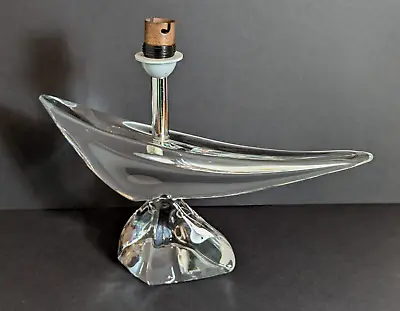 Vintage DAUM France Crystal Studio Glass Ship Lampbase / Lamp Base Signed • £250