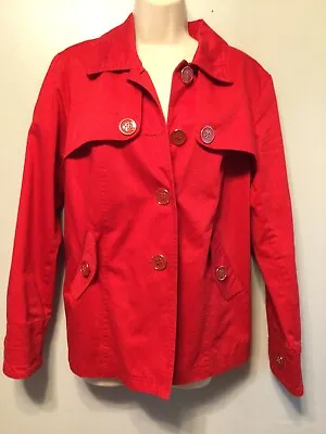 Vanilla Sands @ BHS UK Size 16 / EU 44 Short Trench Coat Red Women Jacket • £15