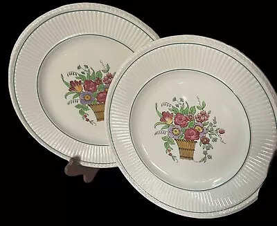 Antique Wedgwood 1917 Belmar Pattern Salad Plates 9” Made In England Set Of 2 • $22