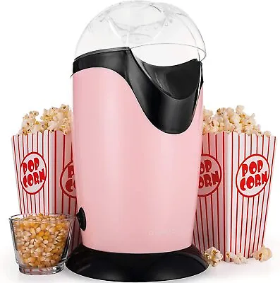 £24.99 • Buy Popcorn Maker Machine | Pink | Classic Popcorn Air Popper 8 Serving Boxes 1200W