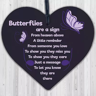 £3.99 • Buy Butterfly Memorial Bereavement Family Mum Dad Nan Grandad Love Plaque Sign
