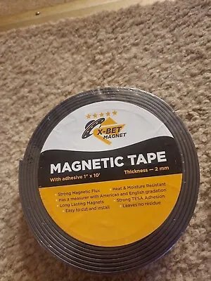 X-bet MAGNET Flexible Magnetic Tape Strip 1/2 Inch X 10 Feet 2mm Thick • $9