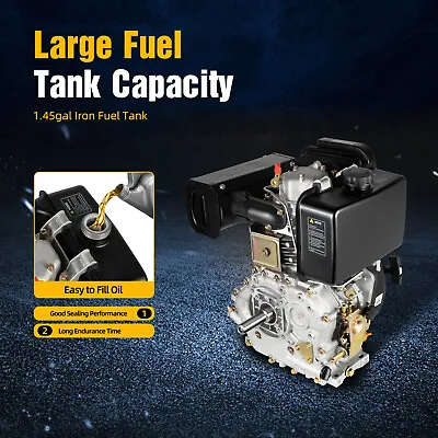 10HP 4-stroke Tiller Diesel Engine Single Cylinder Motor Air Cooling 186F 406cc  • $499