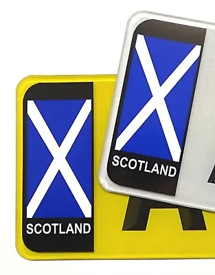 Pair Of Scotland Scottish Flag Number Plate Badge Vinyl Stickers Decal For Car • £1.69